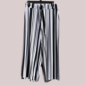 Jones New York Signature Women's Striped Career Pants Wide Leg Size S